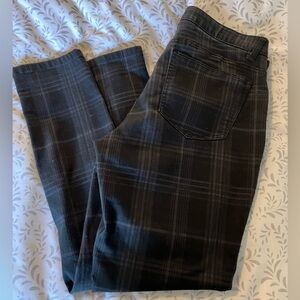 Stretchy Comfort Black Plaid Pants